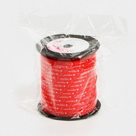 Packing plastic tape "with love", red, 0.5 cm x 200m-4