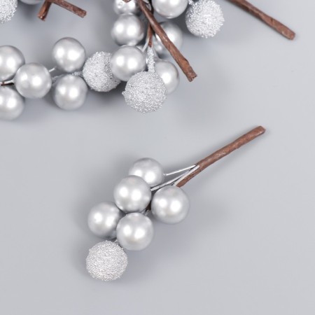 Decor "Bangs with Balls" silver 4.5 cm-1