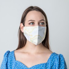 A fabric mask with adjusting ties 