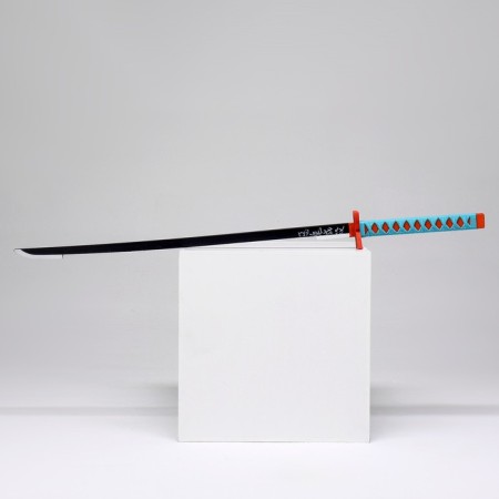 Souvenir weapon "Katana Nobu" 102 cm, black with a blue handle, polystyrene foam-1