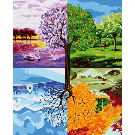 Picture on numbers on canvas with the subframe "Seasons", 40 x 50 cm-1
