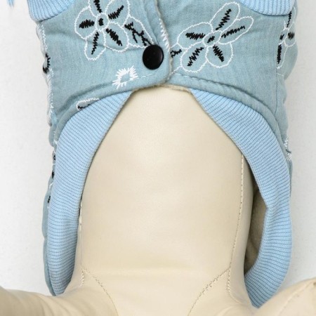 Jacket for dogs with flowers, M (DS 25 cm, Osh 26 cm, OG 37 cm), Blue-6