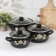 Set of pan "Black Gold", 3 subjects: 2.1 l, 3.1 l, 4 l, covers, induction, black color