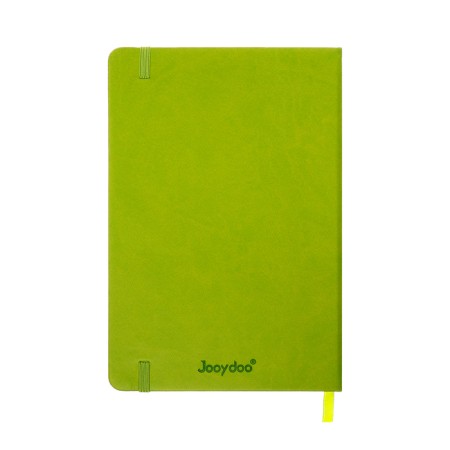 Leduced Diary A5, 140l, Cage, leatherette, elastic band, red cut, green-12
