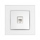 Single single Glossy Glass telephone socket, hidden, glass, silver
