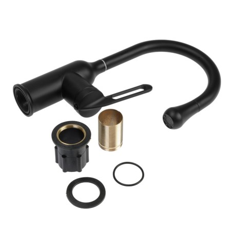 Kitchen mixer Zein Z3741, "Drop", single -leaf, pour height 13 cm, black-5