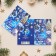 Postcard "Happy New Year!" Glitter, Congrev, blue background, 12.5 x 19.4 cm
