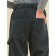Pants for girls, height 128 cm, dark gray color