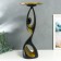 Souvenir Polystone stand "Abstraction. Bends" black with gold d = 30 cm 70x23x21 cm