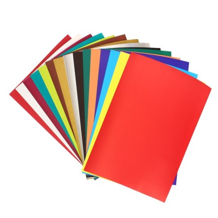 Cardboard of color A4, 15 sheets, 15 colors, in the Rainbow folder, coated 230 g/m2-1