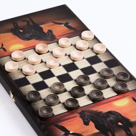 NARDS "FIGHT", wooden board 50 x 50 cm, with a field for playing checkers-2