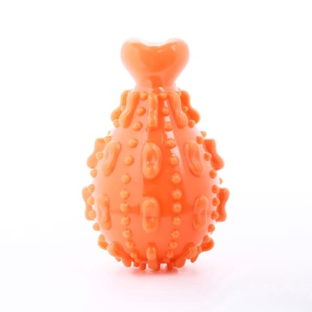 A massage squeak toy for dogs "ham" 10 cm, TPR, orange-3