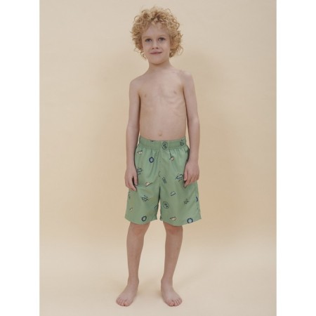 Bathing shorts for a boy, height 140 cm, green color-6