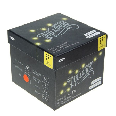 Garland "fringe" 4 × 0.6 m, IP44, transparent thread, 180 LED, red glow, 8 modes, 220 V-6