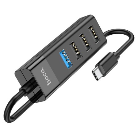 Adapter Hoco HB25, 4 V 1, Type-C to USB3.0/USB2.0*3, cable length 30 cm, black-2