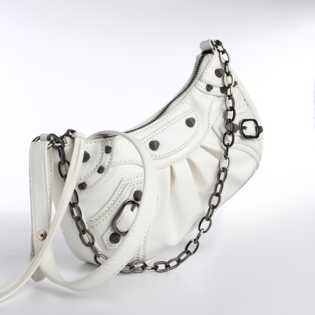 Bag Women's Cross-Bodi, with a zipper, white color-1