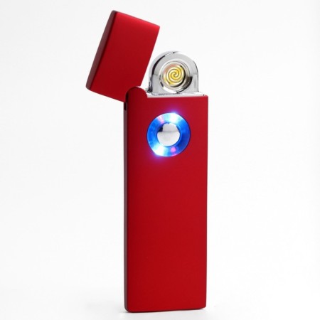 Electronic lighter, USB, spiral, 2.5 x 8 cm, red-1