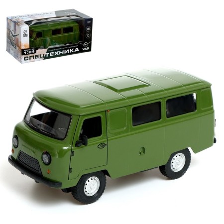 Metal machine "UAZ 3962", inertia, 1:24, light and sound, green color