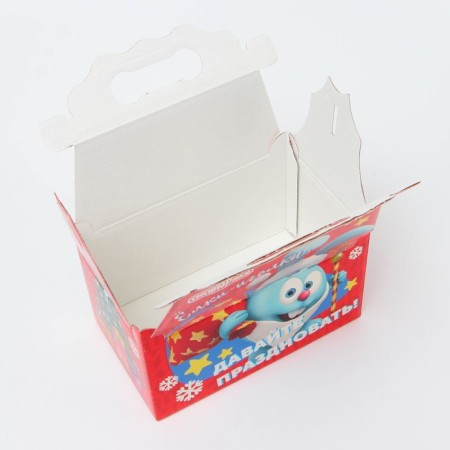 New Year. Gift box New Year's casket simple "Smeshariki" license 20 x 12 x 17 cm (+5.5 cm).-3