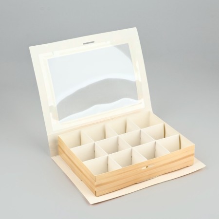 Box for 12 sweets with cells “Gift for you” 18.5 x 13.5 x 3.5 cm-4