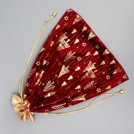 Bag gift plush “You on this holiday”, Christmas trees, embossing, 30 x 40 cm +/- 1.5 cm, New Year-3