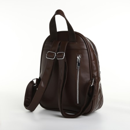 Women's backpack on lightning, brown color-2