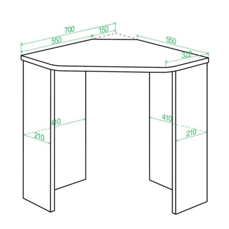 Corner table, 700 × 700 × 770 mm, Nelson color-2