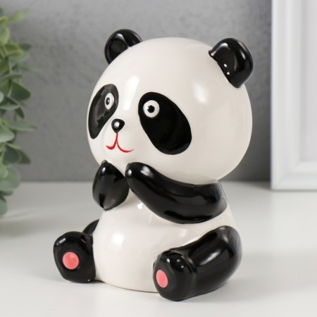 Piggy bank Ceramics "Surprised Panda" 11.4x10.5x13.8 cm-3