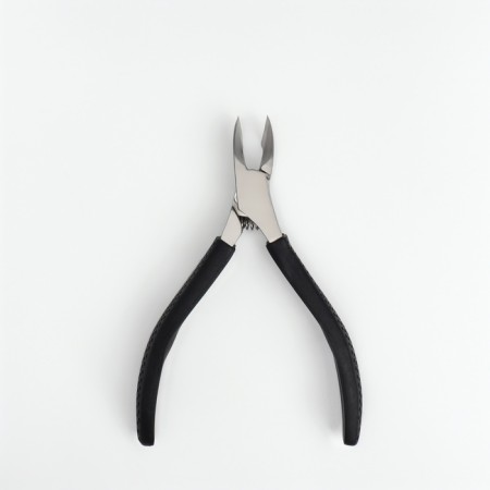 Pigitan nippers, hidden spring, rubberized pen, 11 cm, blade length - 12 mm, silver/black color-5