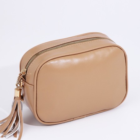 Cross-Bodi Bag on a zipper, beige color-1
