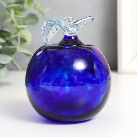 Souvenir Glass in glassbreaker "Blue apple" h 90 mm-2