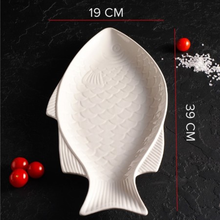 Ceramic "Fish" dish, 39 × 19 × 2.5 cm-2