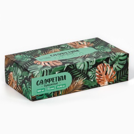 Paper napkins in the box "Tropics", 100 pcs, two -layer-4