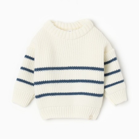 Jumper knitted baby I Blueberry, r.86-92, milk
