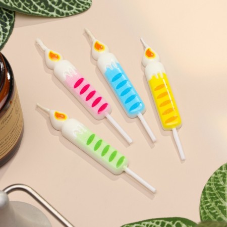 Candles for the cake "Children's holiday", 4 pcs, multi -colored
