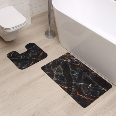 Set of bathroom rugs Ethel "Luxury" 2 pcs, 48x78 cm, 40x45 cm