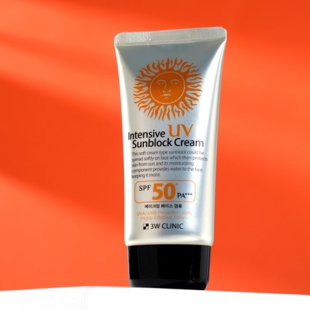 Intensive facial sunscreen 3W Clinic Intensive UV Sun Block Cream SPF50+/PA +++, 70 ml