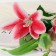 Artificial flowers "three lilies" 18x90 cm, pink