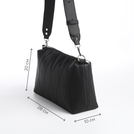 Women's bag over the shoulder Textura, average size, black color-1
