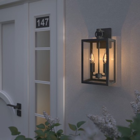 Street wall lamp Elektrostandard, Candle, 167x180x360 mm, E14, dark gray color
