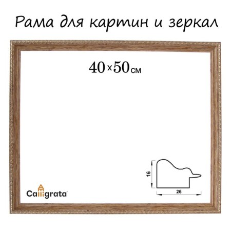 Frame for paintings (mirrors) 40 x 50 x 2.6 cm, plastic, calligrata 6429, color wood with gold