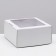 Self -charged box, with a window, craft, white, 23 x 23 x 12 cm