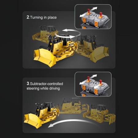 Radio -controlled designer "Construction bulldozer", 2826 parts, scale 1:17-12