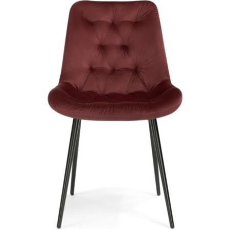 Chair on the Grass -Karkas Goyar Metal/velor, Black/Red 51x61x82 cm-1