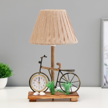 Table lamp with a clock "Bicycle" E14 15W 19x18x35 cm-2