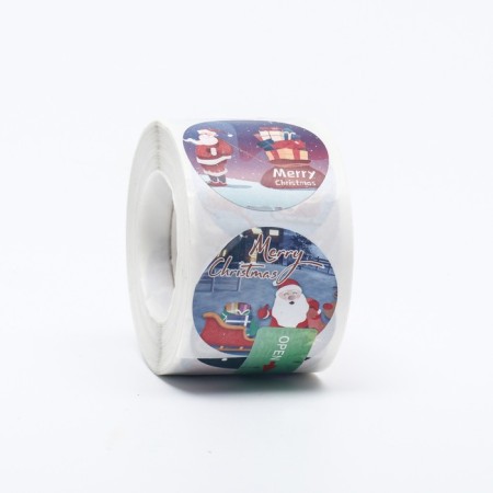 Stickers in the roll "New Year's house", 500 pcs, 3.8 x 3.8 cm-2