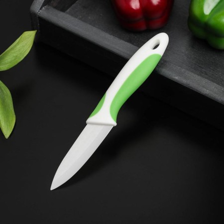Knife ceramic shares "Smell", blade 7 cm, green color