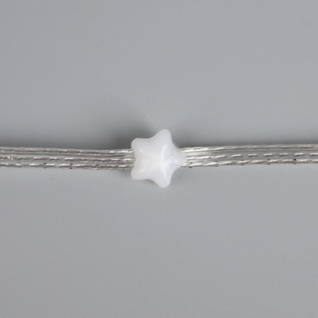 Smart garland “thread” 5 m dews with nozzles “stars”, IP20, silver thread, 50 LED, remote control, application, glow RGB, USB-6