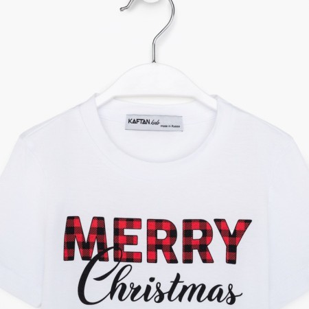 T-shirt Children's KAFTAN "Merry Christmas", size 30 (98-104), white color-7