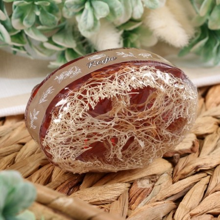 Massage soap with Luffa "Coffee" 100 g "Dobroparov" brown-3